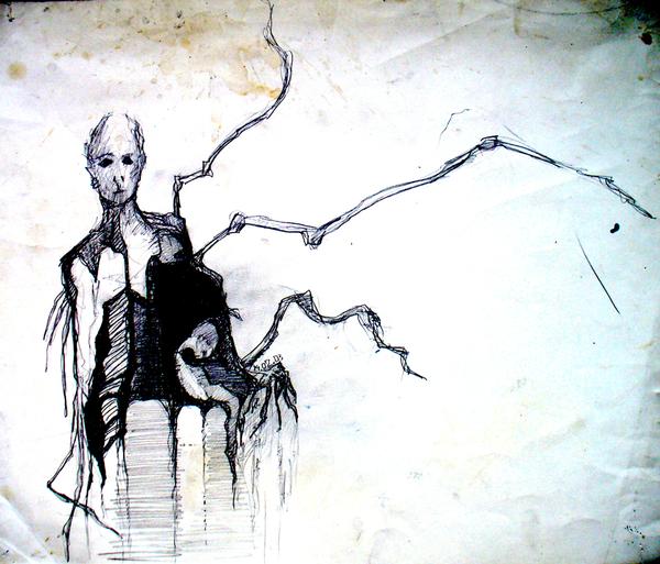 Cave - Bleistift-Illustration